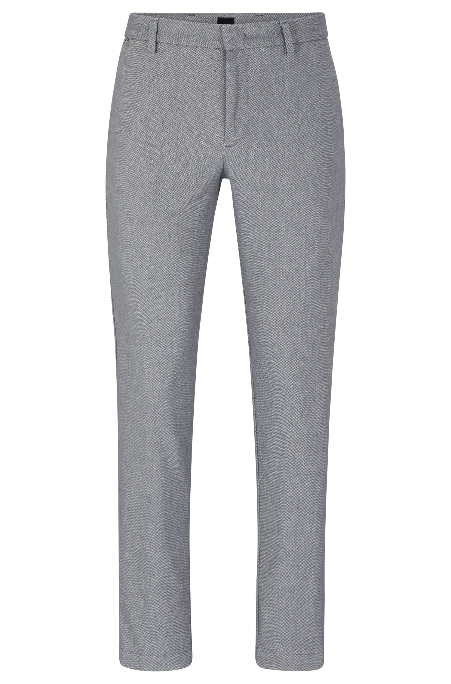Calças Chino Slim-Fit Com Micro Padrão E Acabamento Escovado
