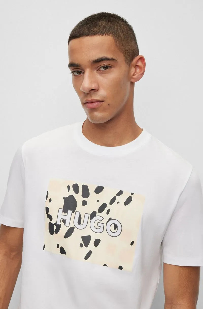 Camiseta de Algodão com Logo Estampado