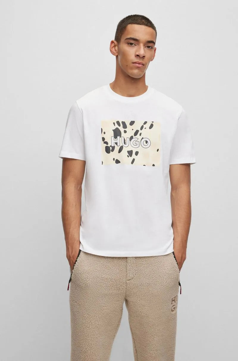 Camiseta de Algodão com Logo Estampado