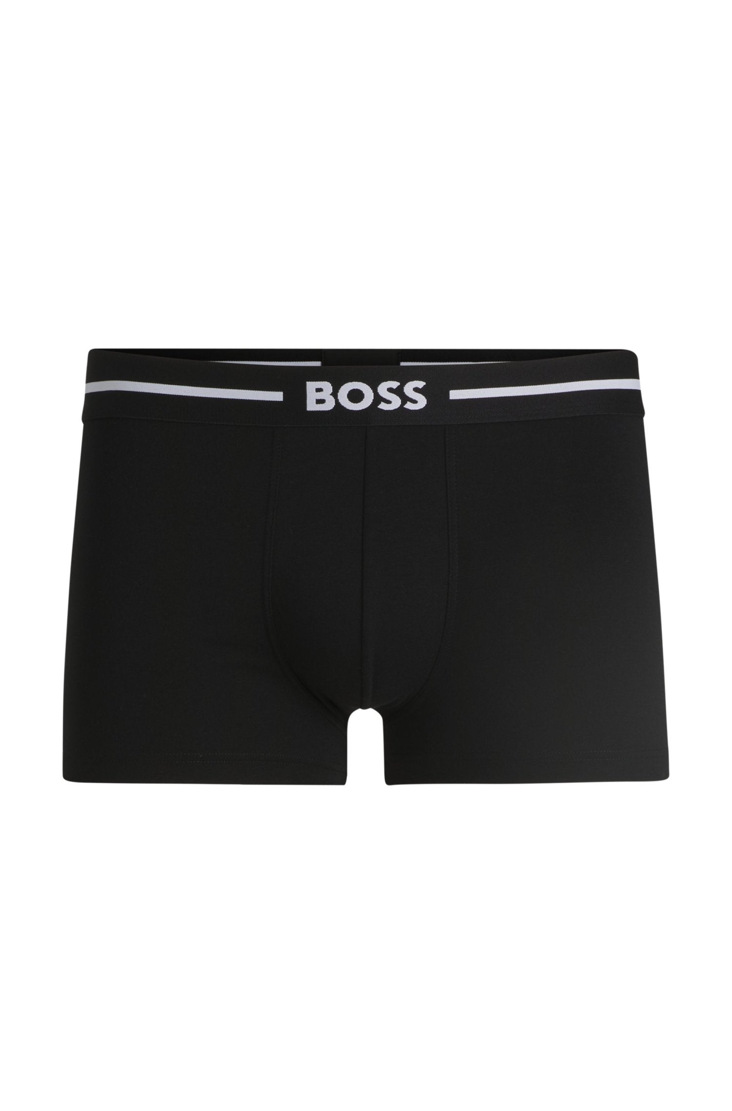 Três Cuecas Boxer De Algodão Elástico Com Logo