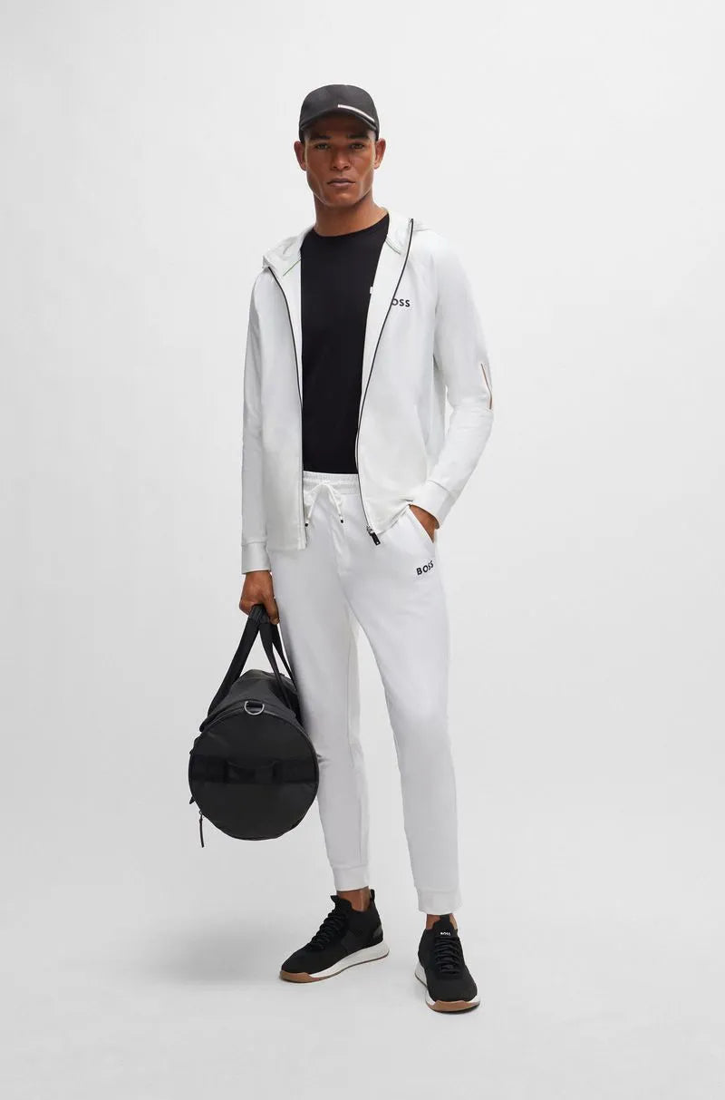 Calça De Moletom Com Fita Contrastante E Marca