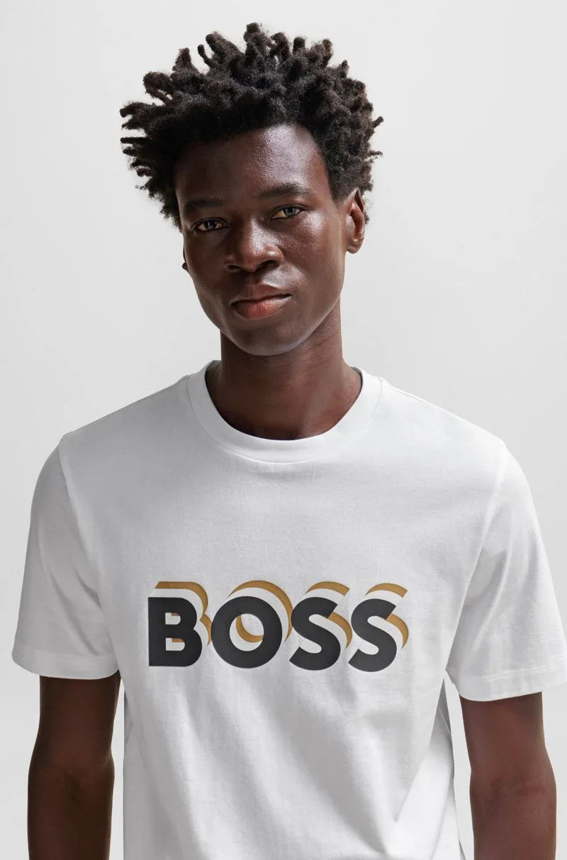 Camiseta De Jersey De Algodão Com Logo