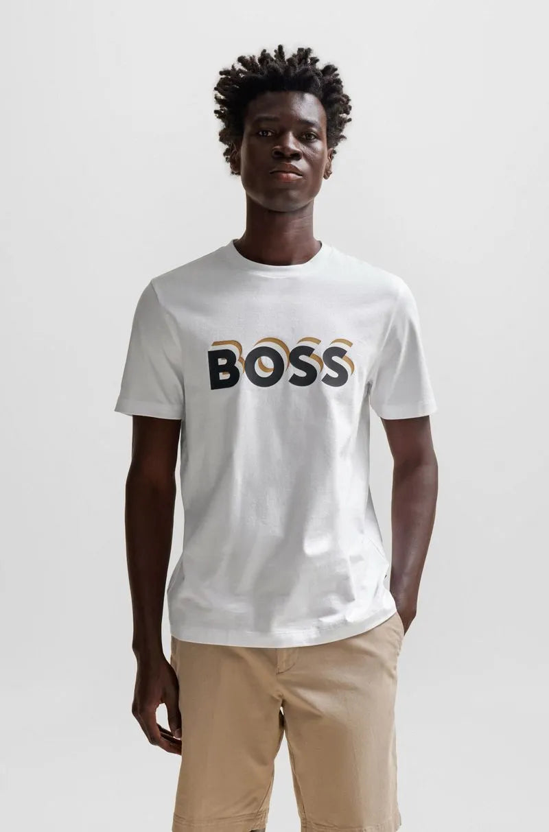 Camiseta De Jersey De Algodão Com Logo