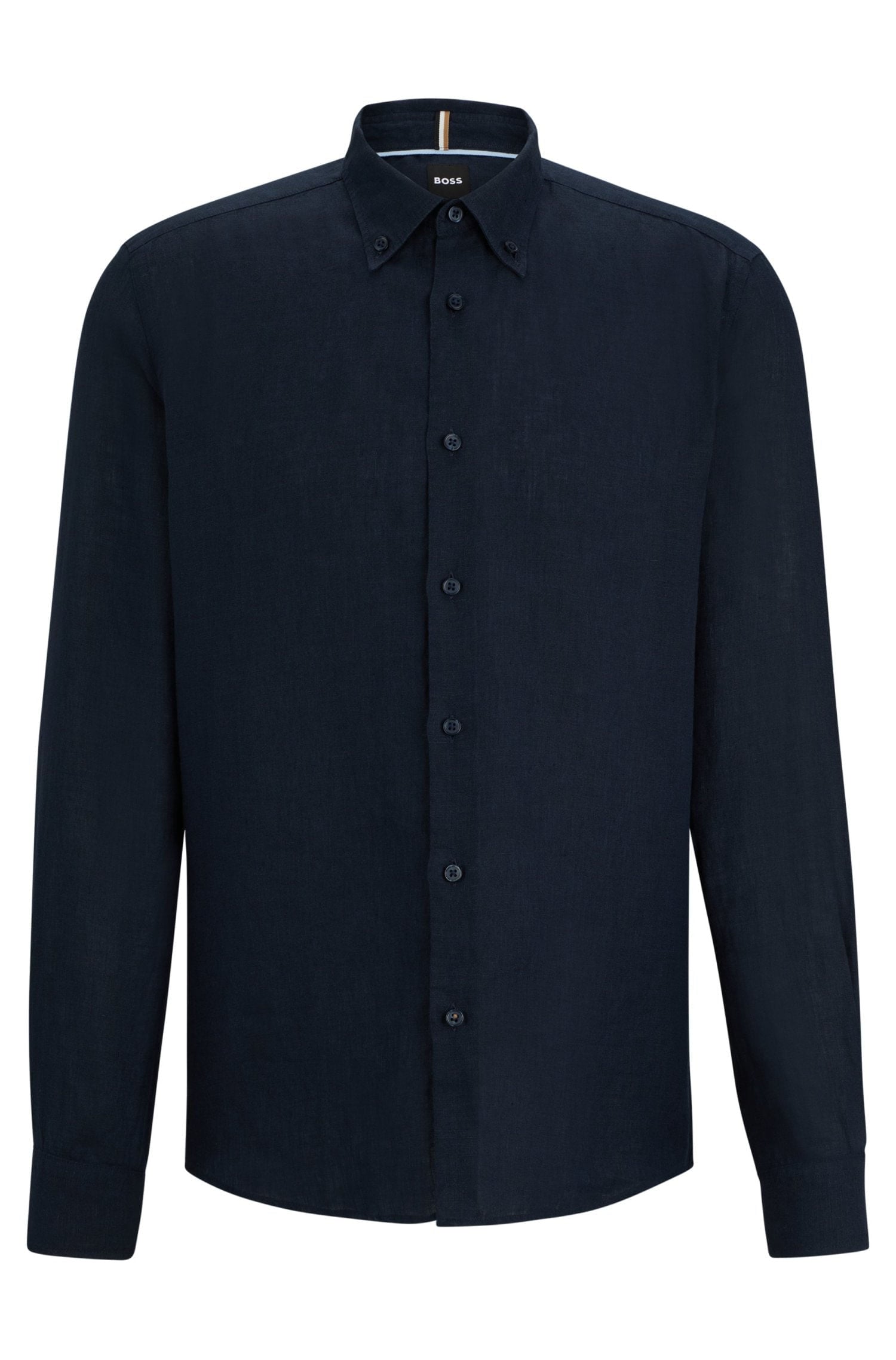 Camisa De Linho Regular Com Colarinho