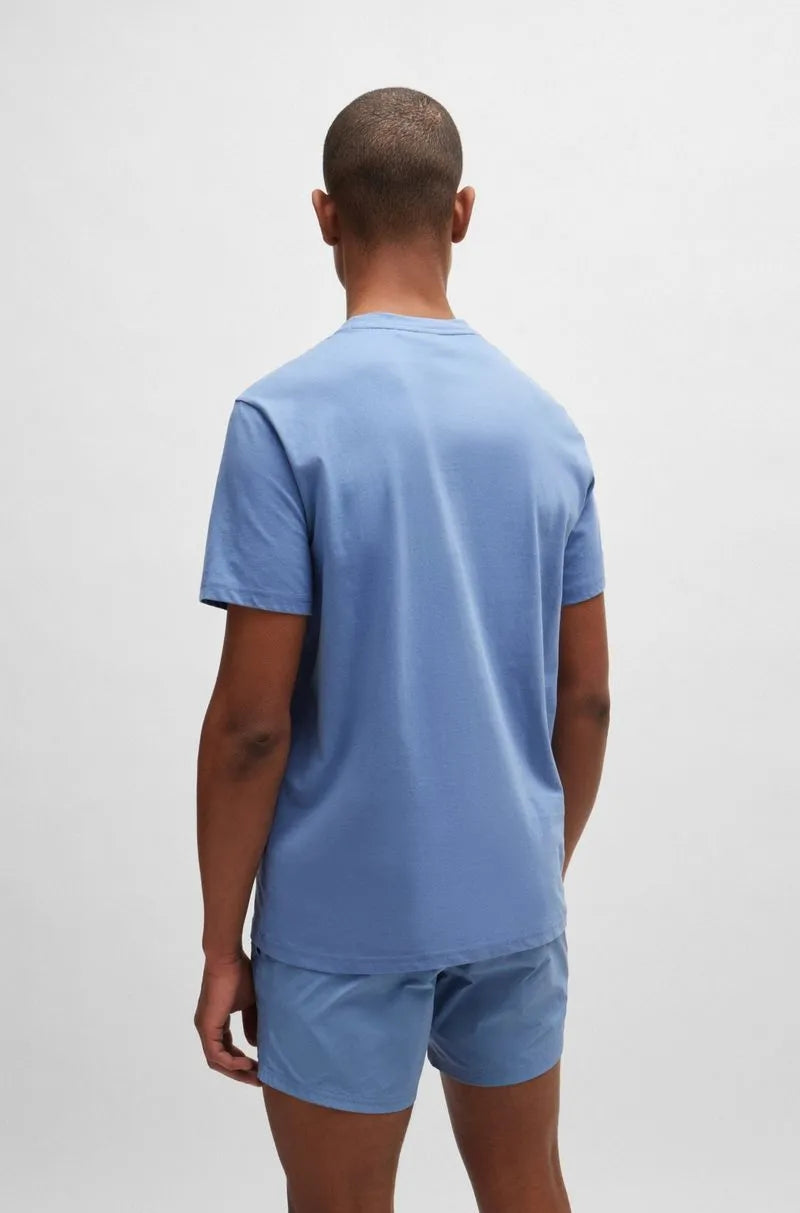 Camiseta De Algodão Com Corte Regular E Estampa De Logo