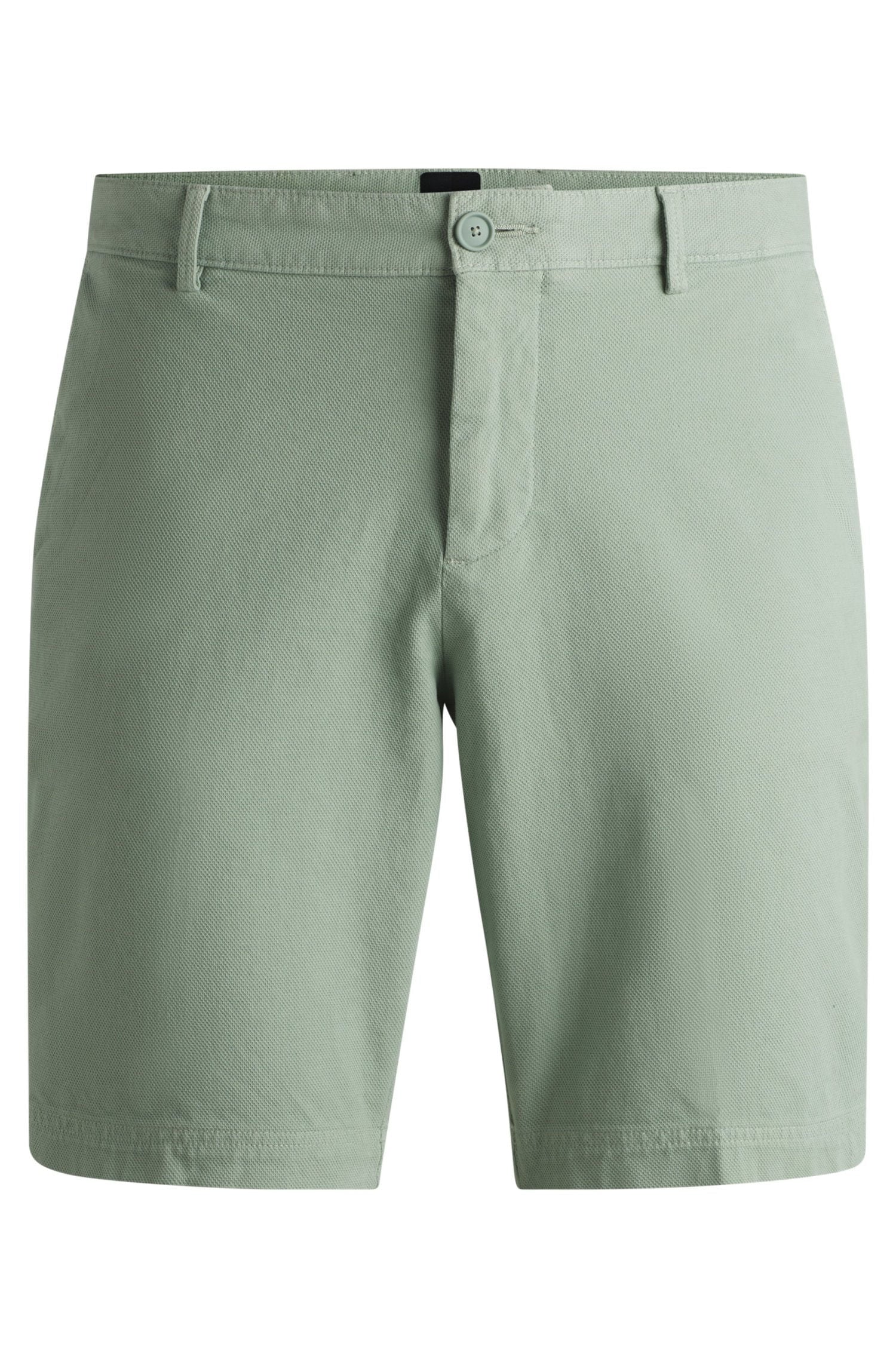 Shorts Slim Fit Em Algodão Elástico Estruturado