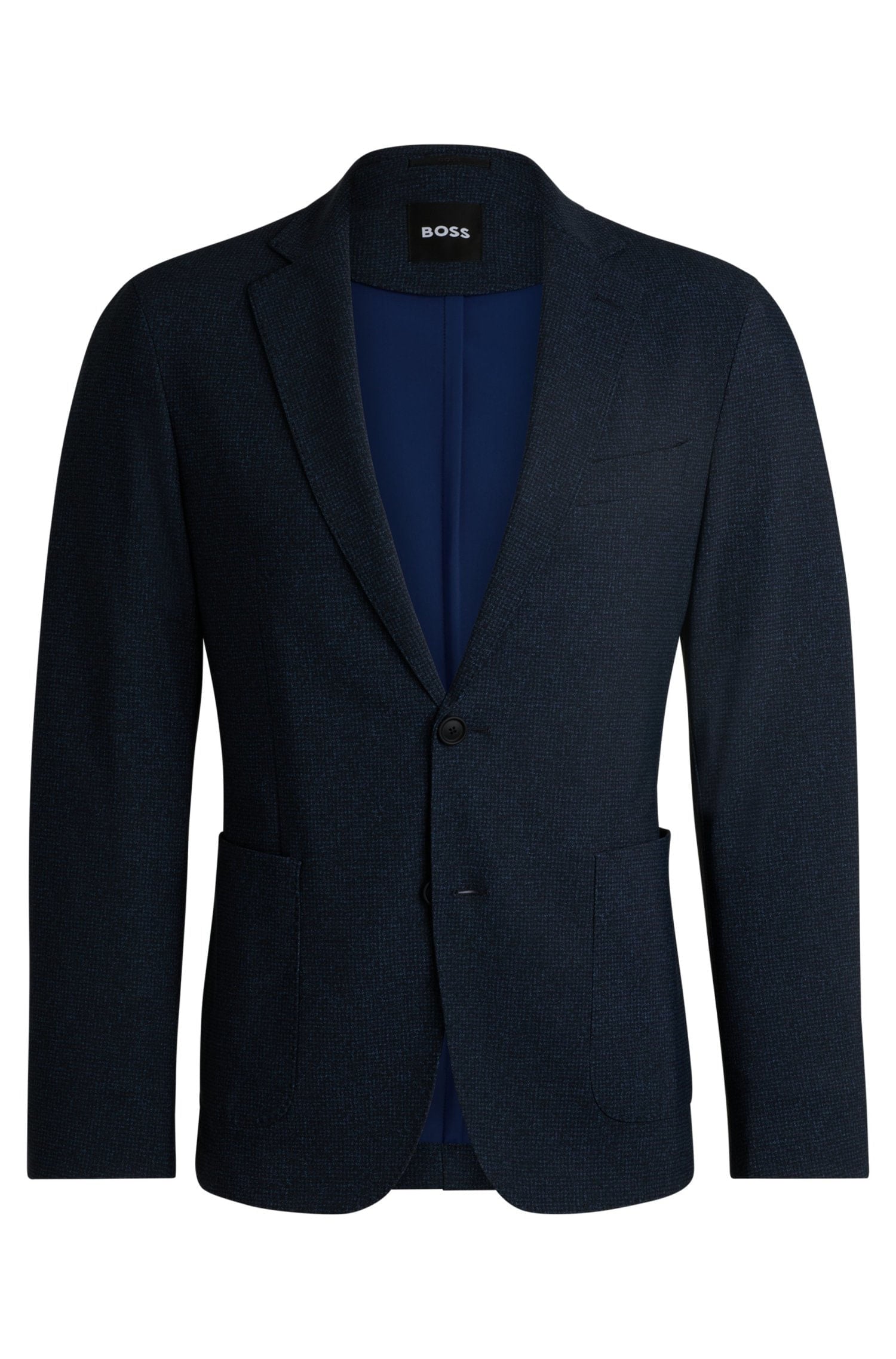 Blazer Slim De Tecido Elástico Com Micropadrão