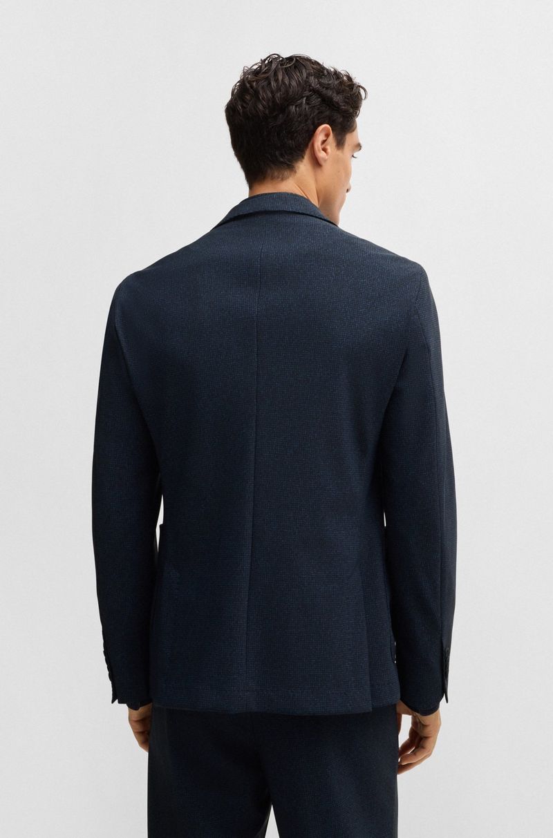 Blazer Slim De Tecido Elástico Com Micropadrão