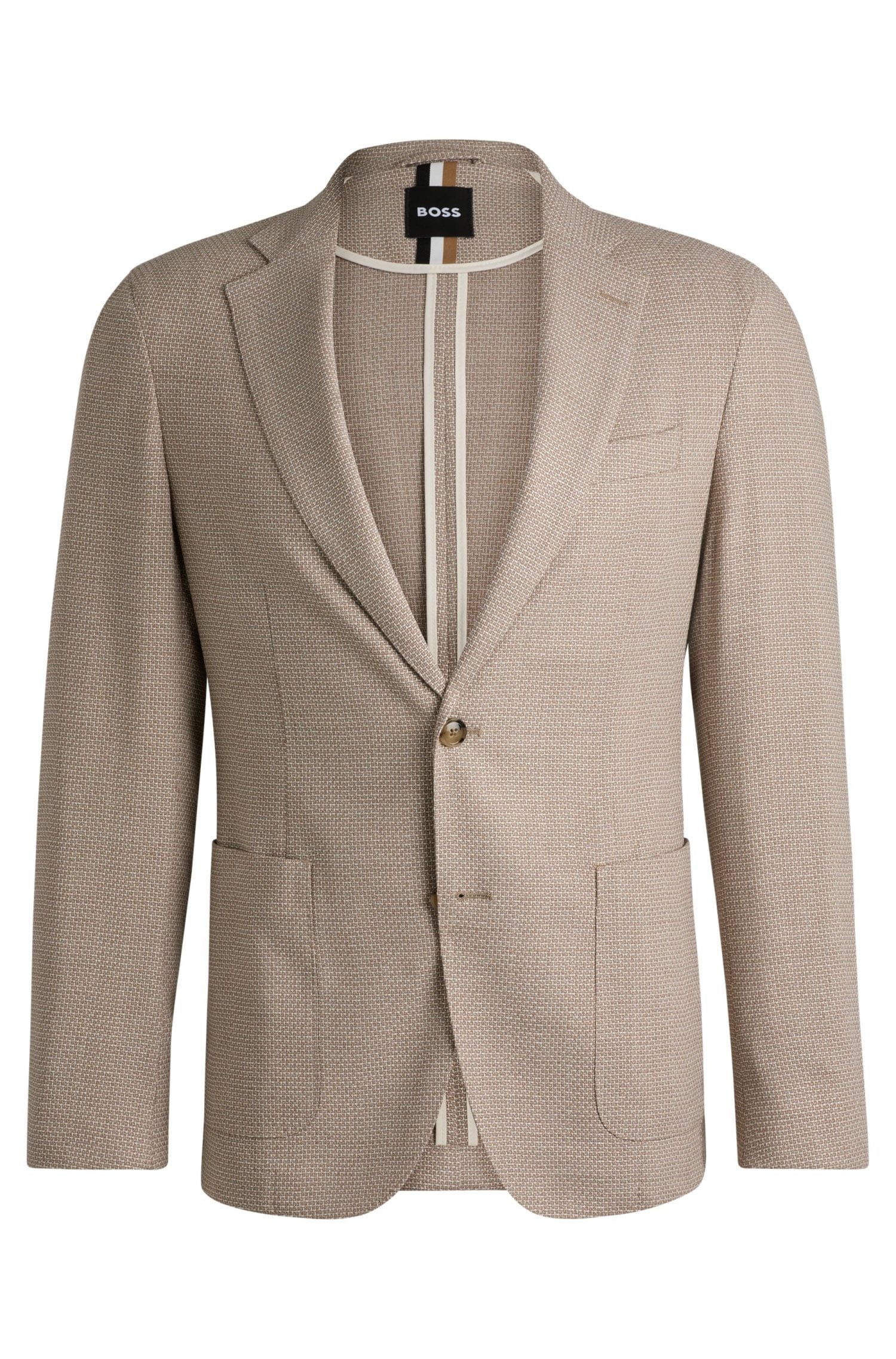Blazer Slim De Tecido Elástico Com Micropadrão