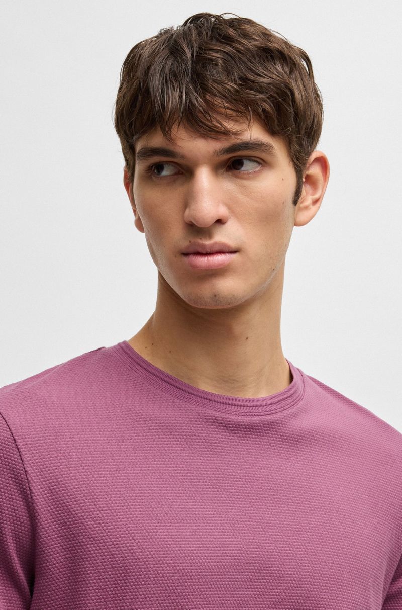 Camiseta Em Algodão Com Padrão Jacquard De Bolhas