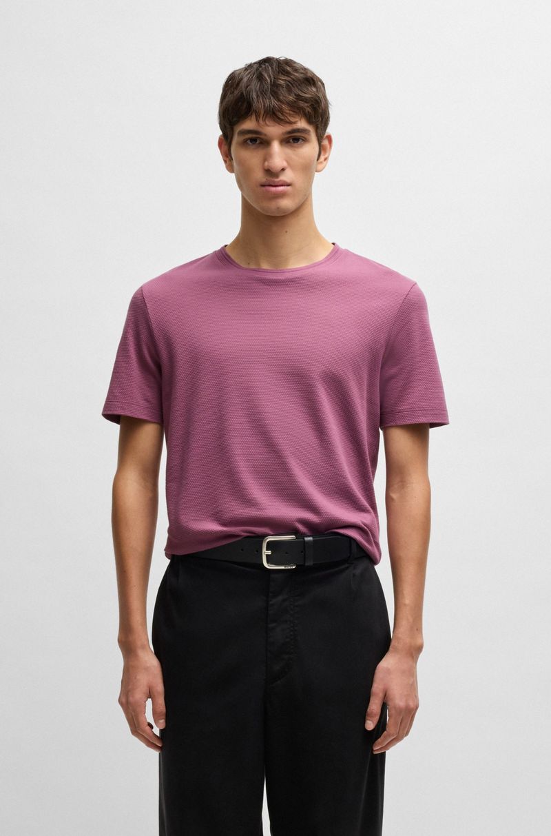 Camiseta Em Algodão Com Padrão Jacquard De Bolhas