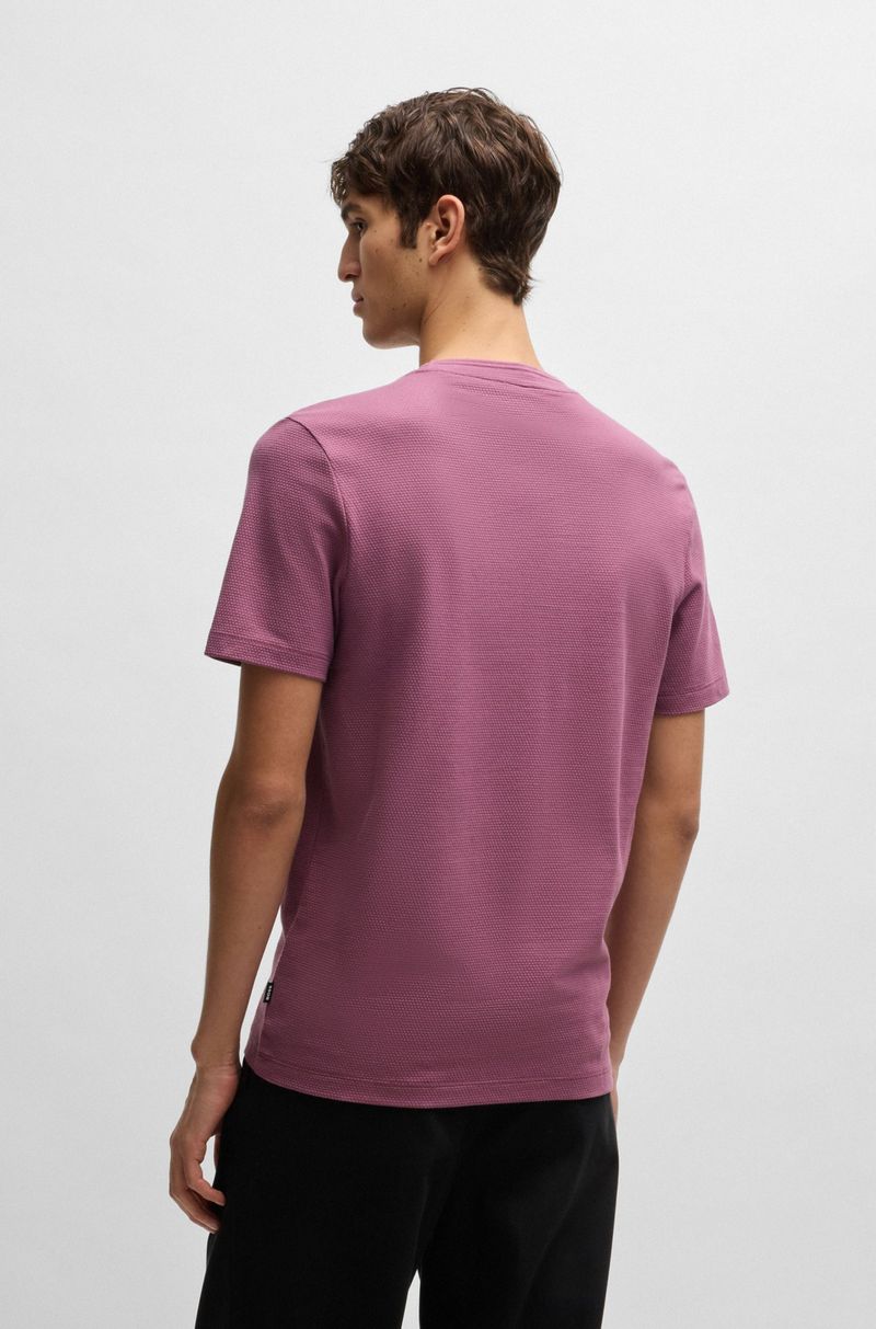 Camiseta Em Algodão Com Padrão Jacquard De Bolhas