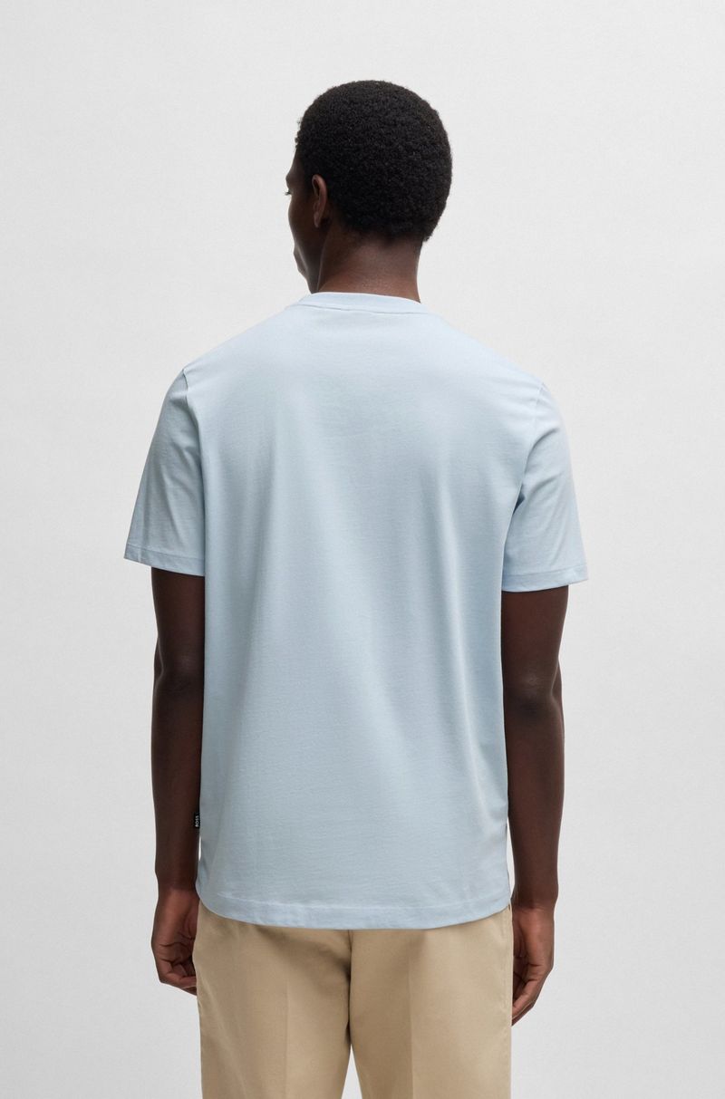 Camiseta De Algodão Jersey Com Logo Em Borracha