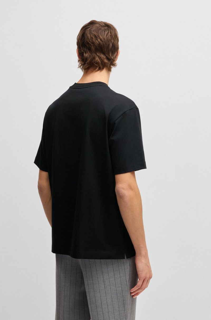Camiseta De Algodão Mercerizado Com Monograma Double B