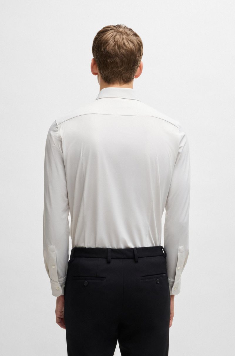 Camisa Slim De Jersey Elástico Para Desempenho Microestruturado