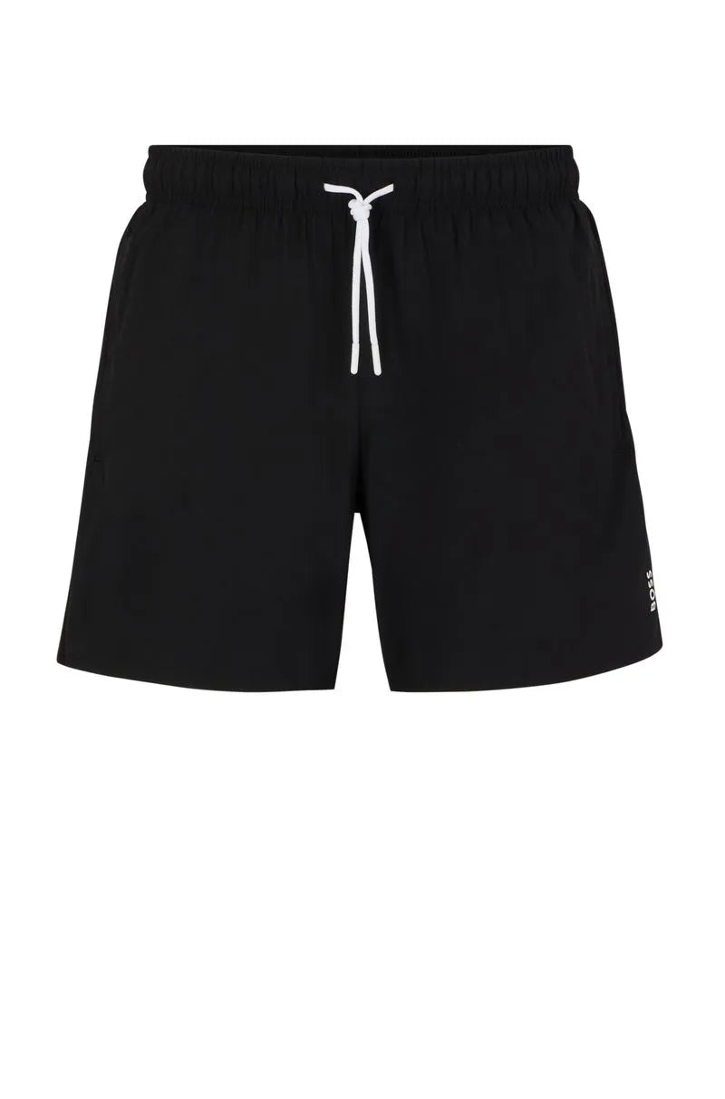 Shorts De Banho Com Risca E Logo