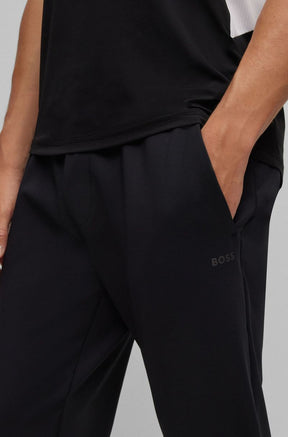Calças Tracksuit Com Bainha Fechada Em Tecido Stretch Ativo Preta