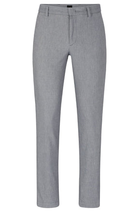 Calças Chino Slim-Fit Com Micro Padrão E Acabamento Escovado
