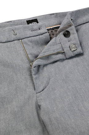 Calças Chino Slim-Fit Com Micro Padrão E Acabamento Escovado