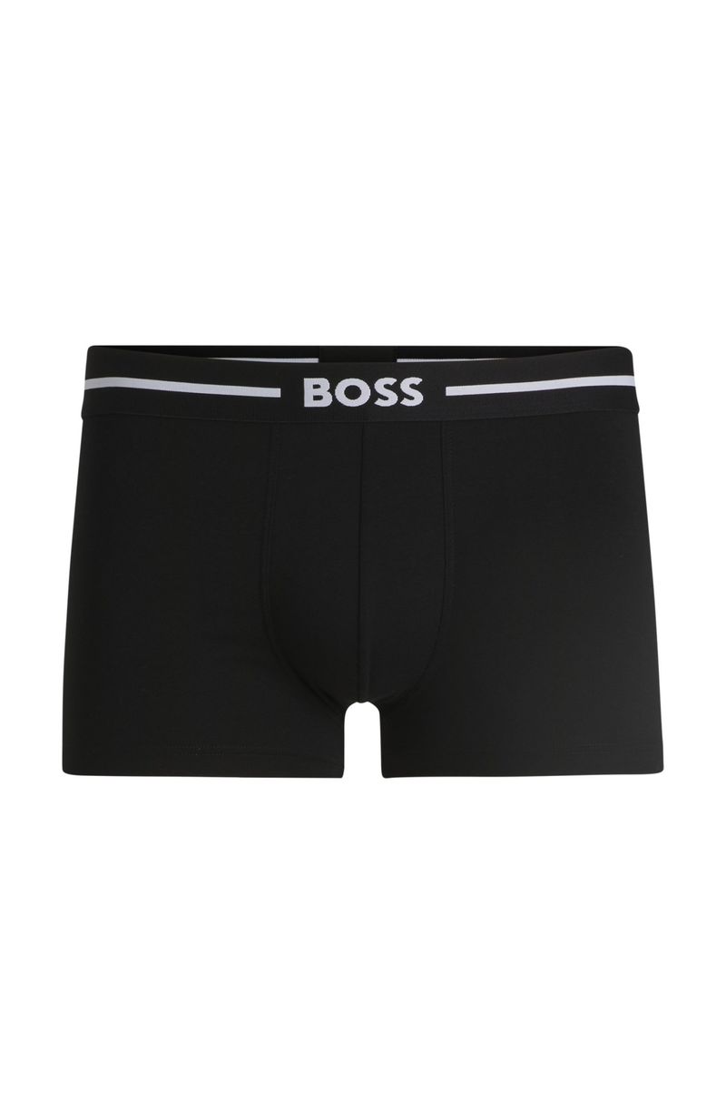 Três Cuecas Boxer De Algodão Elástico Com Logo