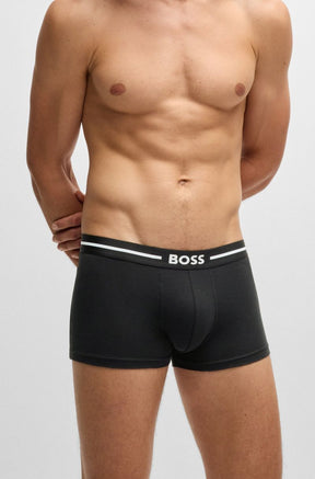 Três Cuecas Boxer De Algodão Elástico Com Logo