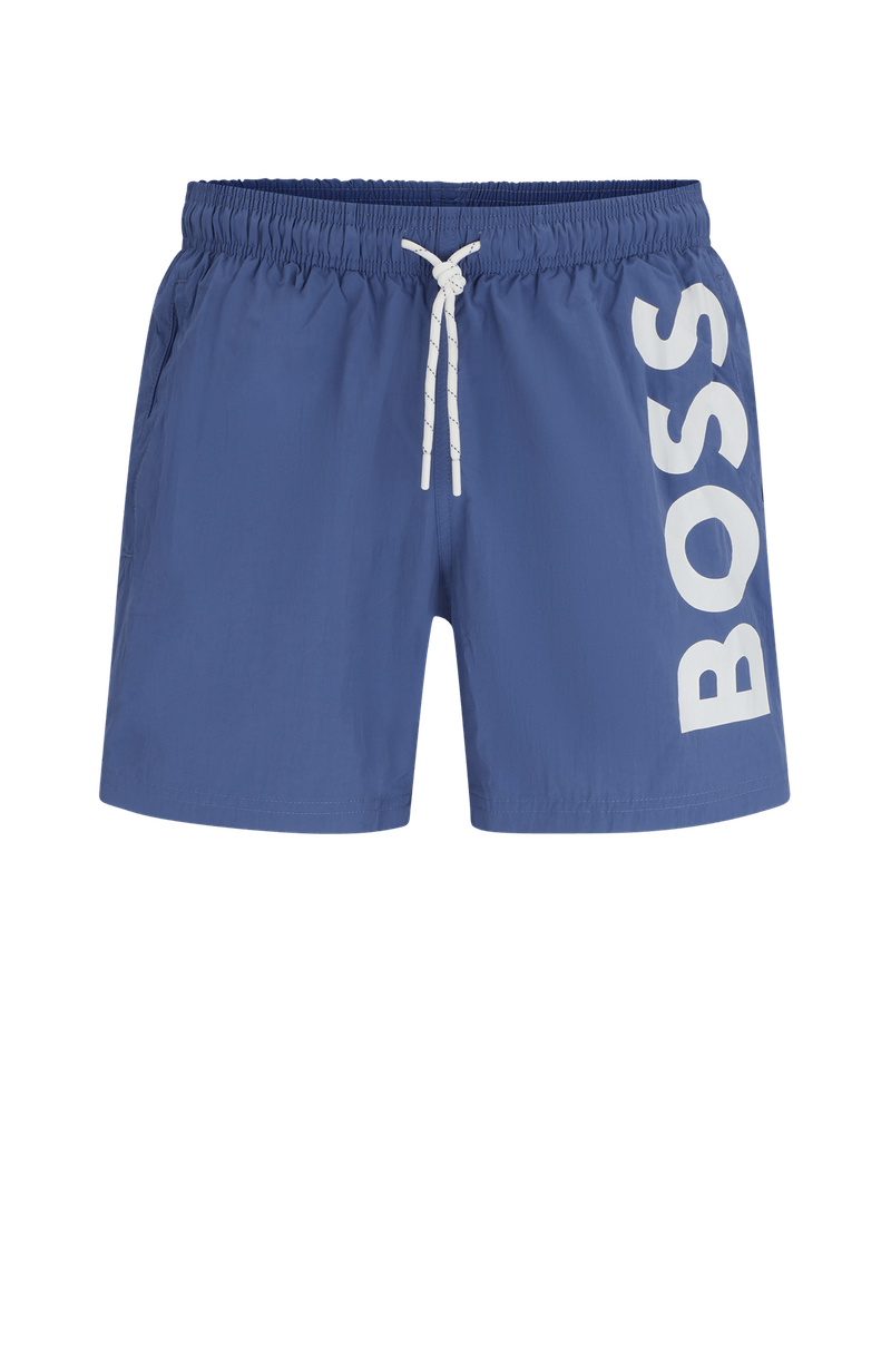 Shorts De Banho De Secagem Rápida Com Estampa Grande De Logo