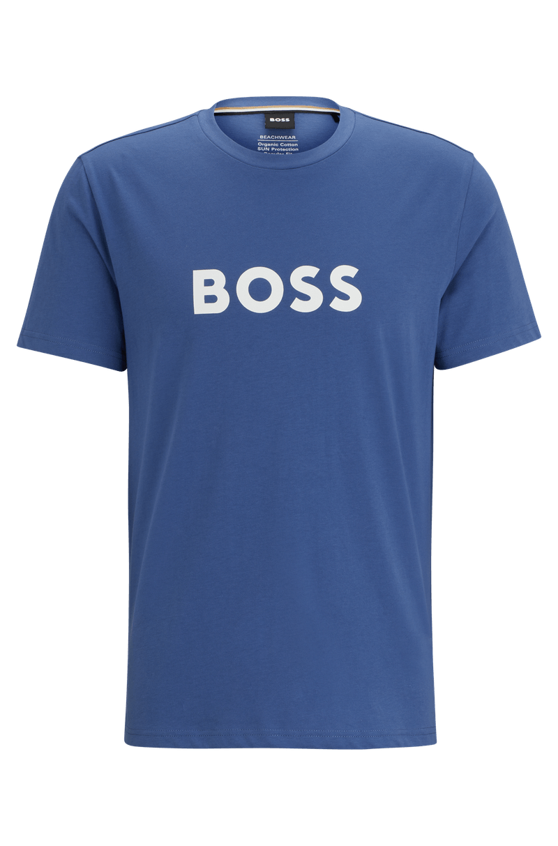 Camiseta De Algodão Orgânico Com Logo Destacado