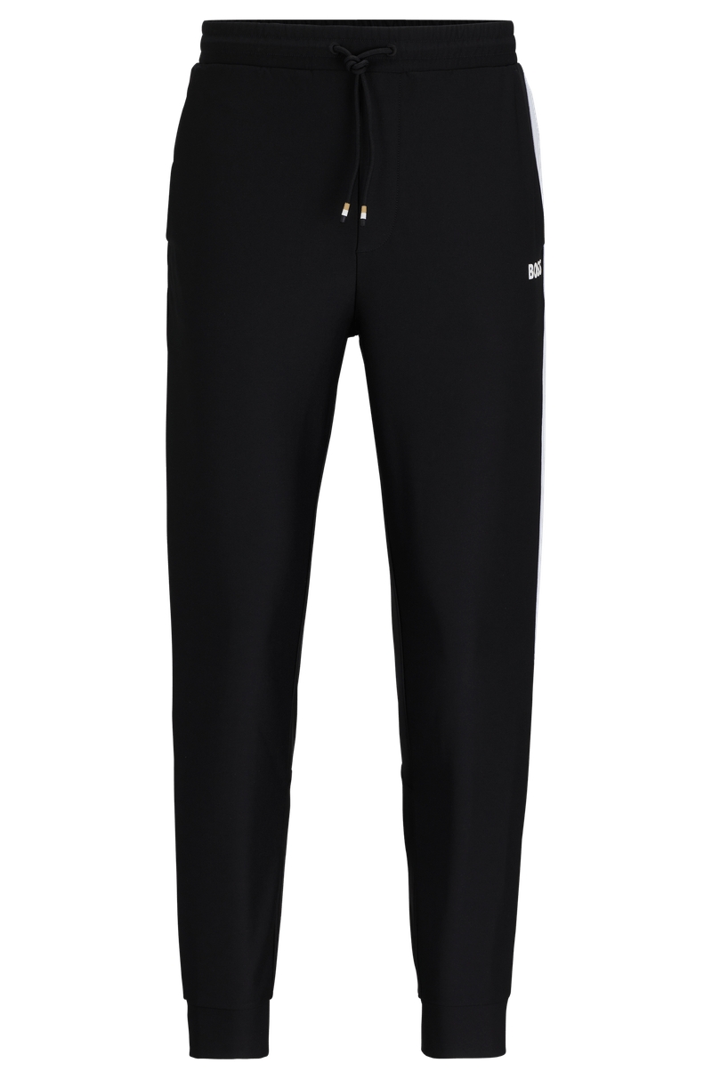 Calça De Moletom Com Fita Contrastante E Marca