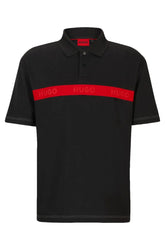 Camisa Polo Em Mistura De Algodão Com Fita Vermelha Com Logo
