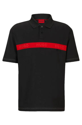 Camisa Polo Em Mistura De Algodão Com Fita Vermelha Com Logo