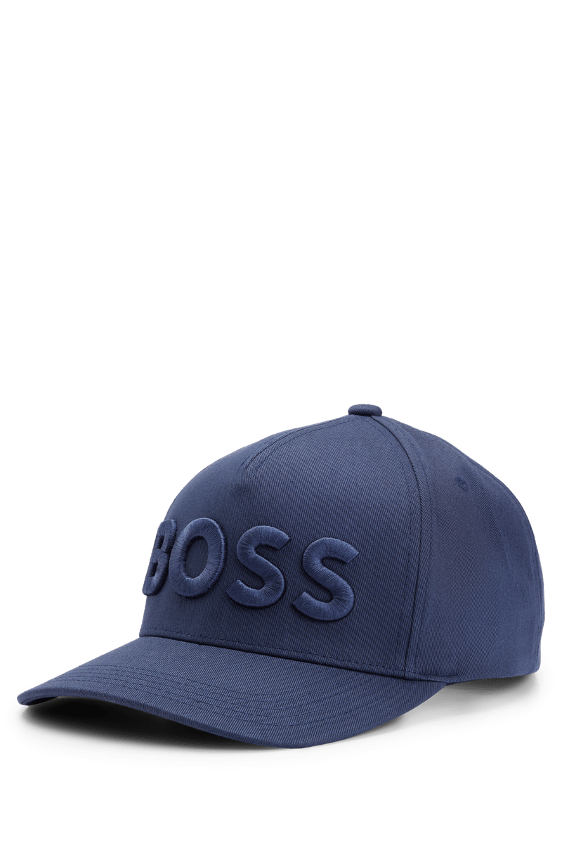 Boné De Algodão-Twill Com Logo Bordado Em 3D