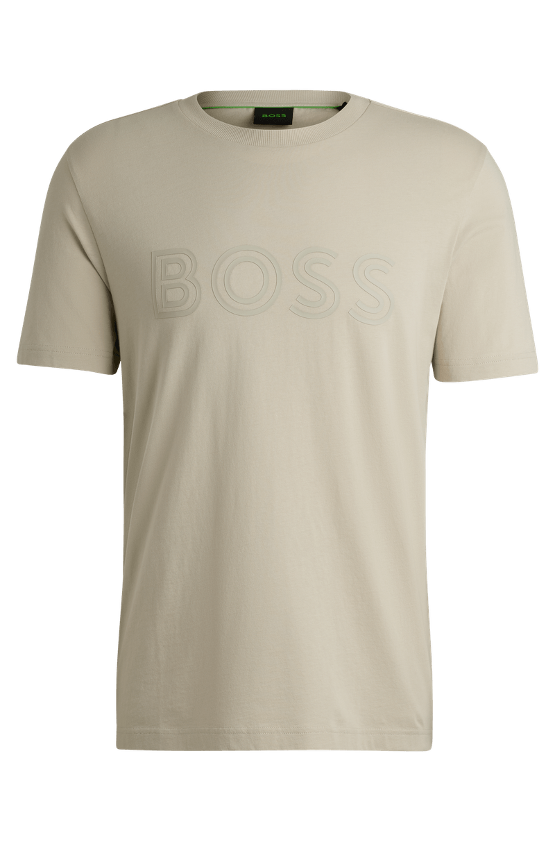 Camiseta De Algodão De Corte Regular Com Arte De Logo