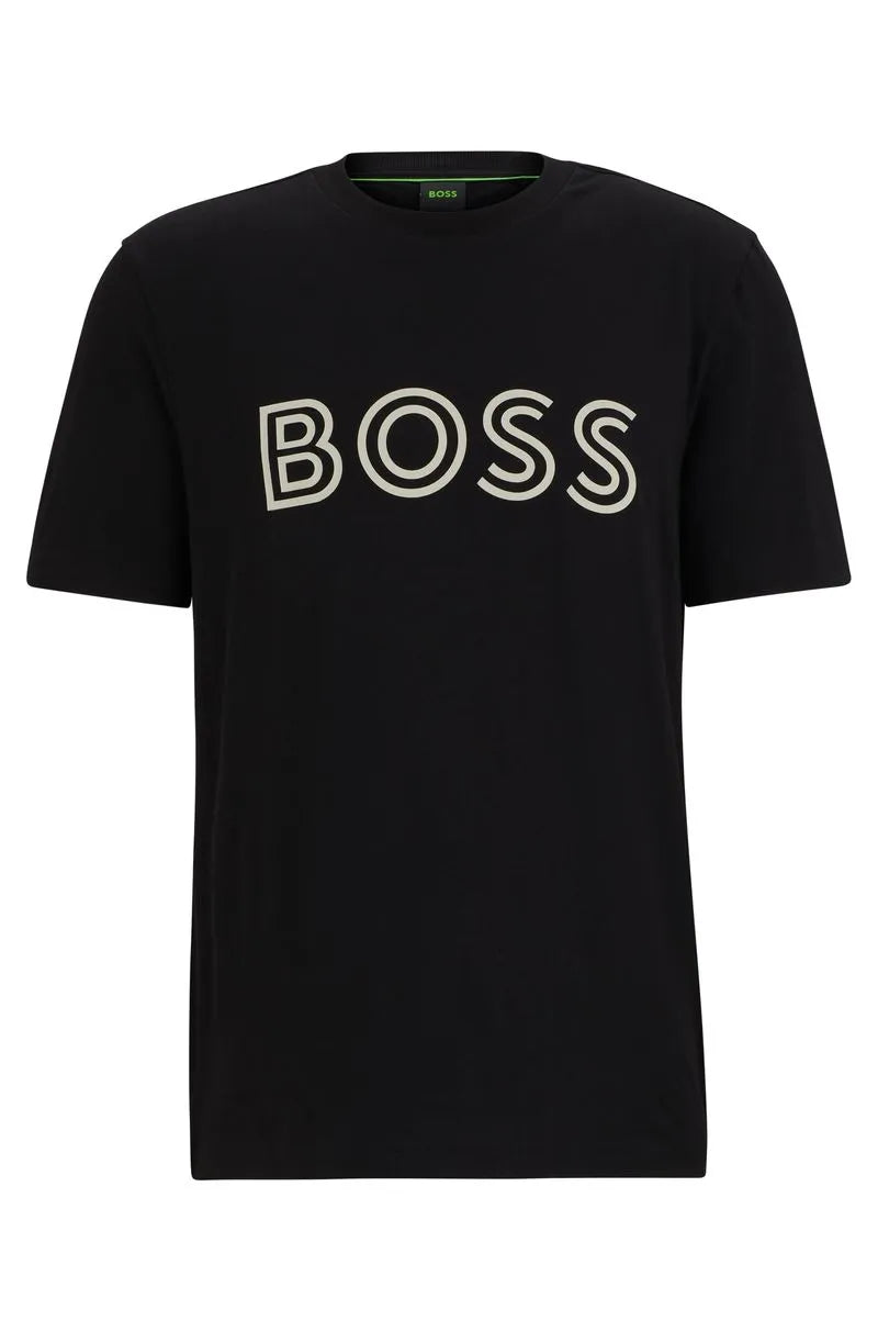 Camiseta De Algodão De Corte Regular Com Arte De Logo