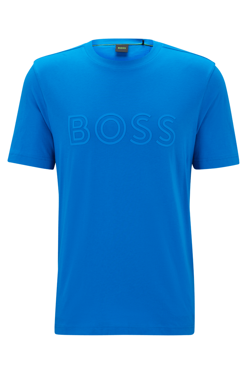 Camiseta De Algodão De Corte Regular Com Arte De Logo