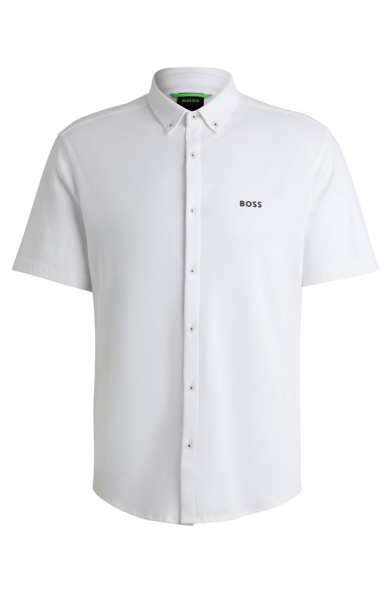 Camisa Regular Em Algodão Resistente Aos Vincos