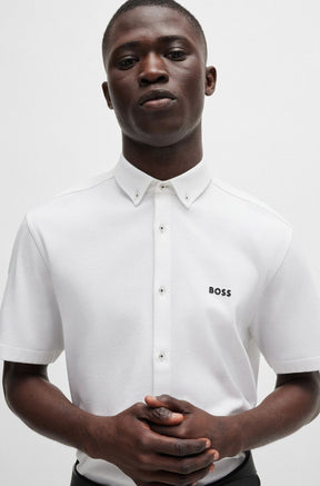 Camisa Regular Em Algodão Resistente Aos Vincos