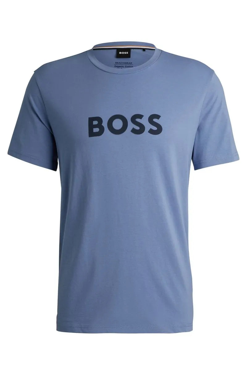 Camiseta De Algodão Com Corte Regular E Estampa De Logo