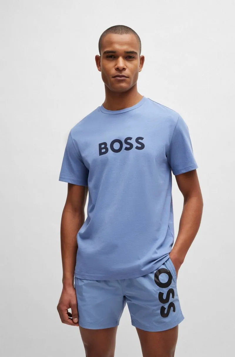 Camiseta De Algodão Com Corte Regular E Estampa De Logo