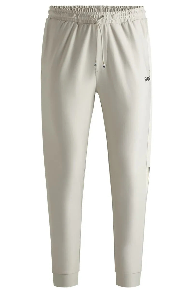 Calça De Moletom Com Fita Contrastante E Marca