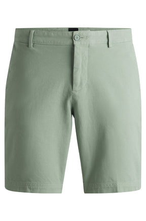 Shorts Slim Fit Em Algodão Elástico Estruturado