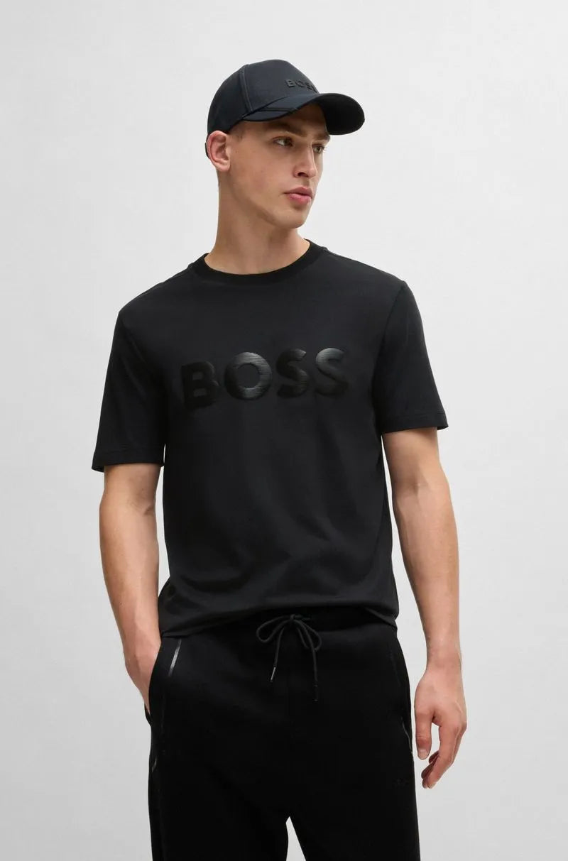 Camiseta De Algodão Com Logo Espelhado