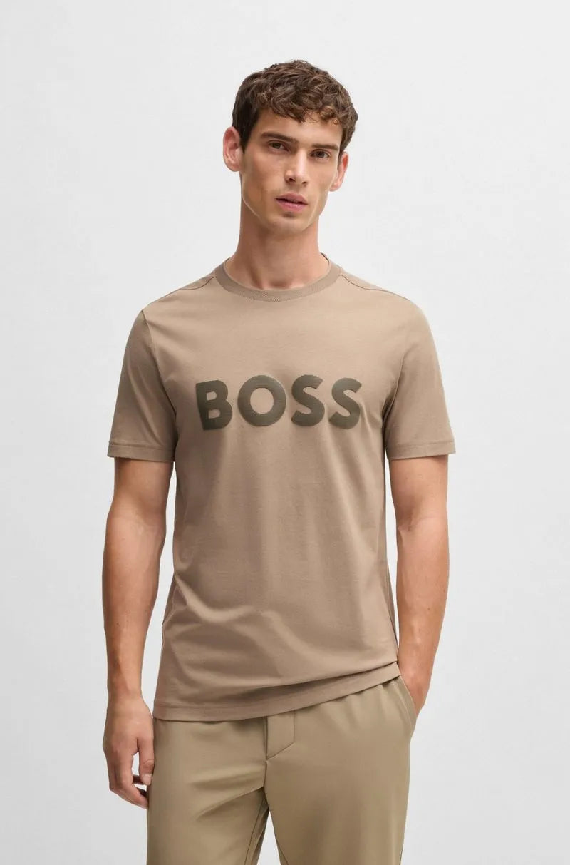 Camiseta De Algodão Com Logo Espelhado