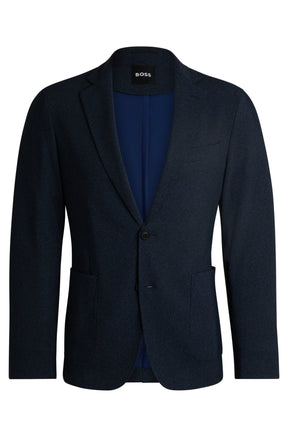 Blazer Slim De Tecido Elástico Com Micropadrão