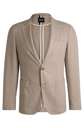 Blazer Slim De Tecido Elástico Com Micropadrão