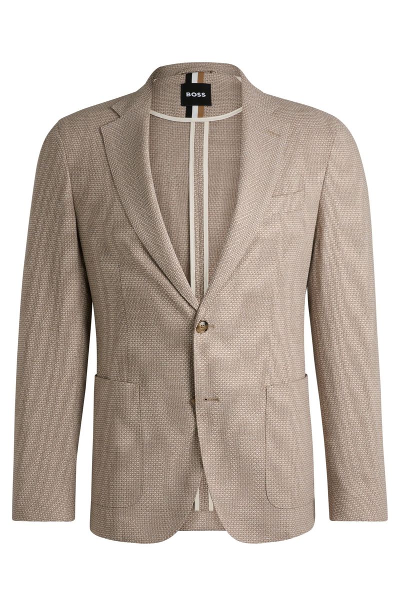 Blazer Slim De Tecido Elástico Com Micropadrão