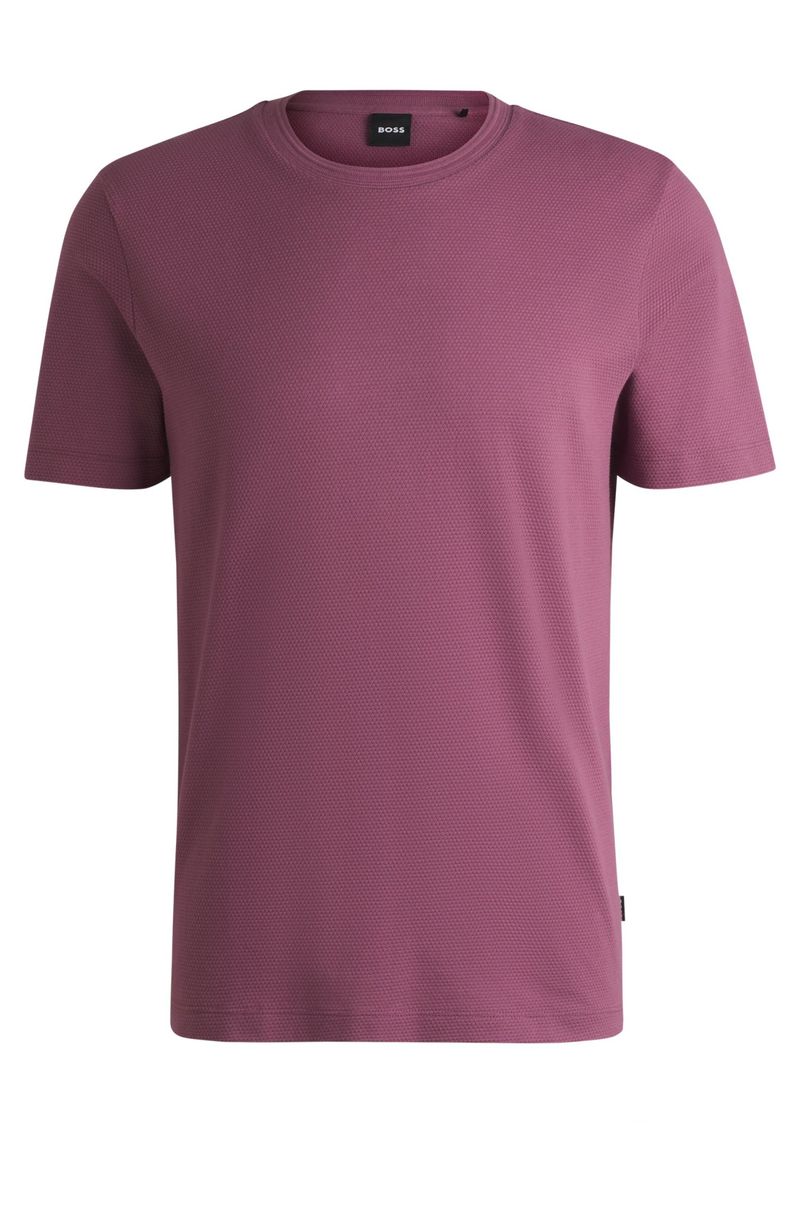 Camiseta Em Algodão Com Padrão Jacquard De Bolhas