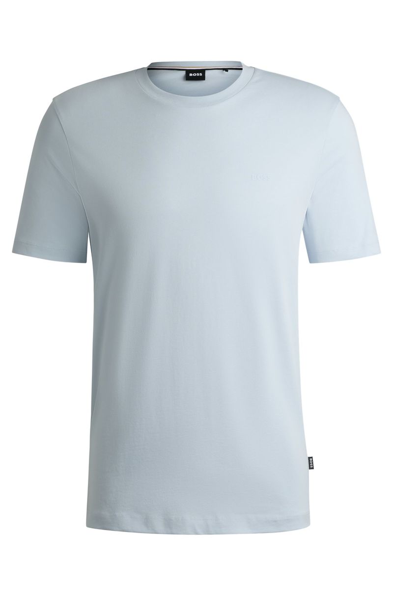 Camiseta De Algodão Jersey Com Logo Em Borracha
