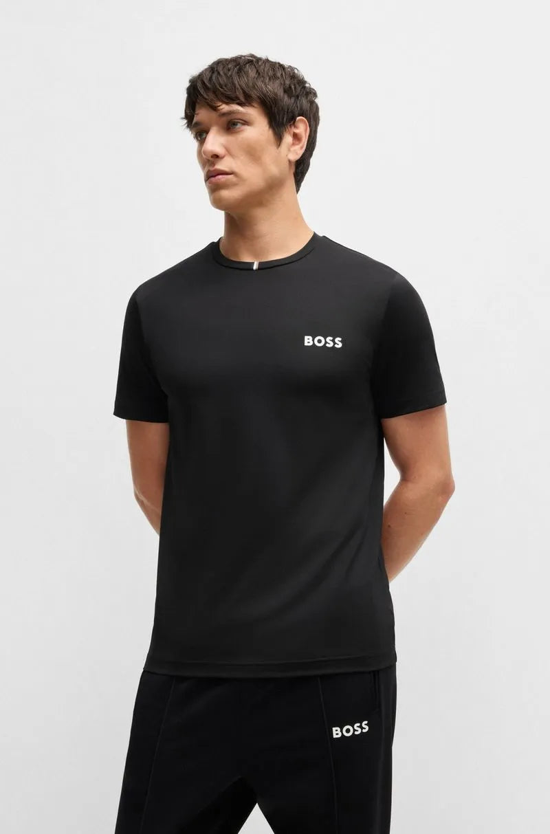 Camiseta Ativa Boss X Matteo Berrettini De Piqué Drenante De Humidade