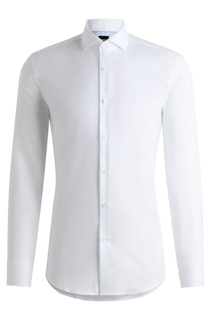 Camisa Slim Fit Em Algodão Estruturado