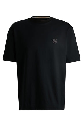 Camiseta De Algodão Mercerizado Com Monograma Double B